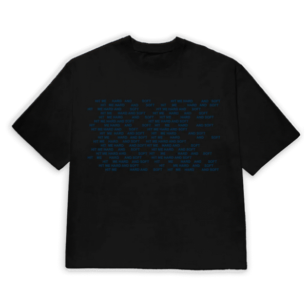 Hit Me Hard And Soft Repeat Black Tee
