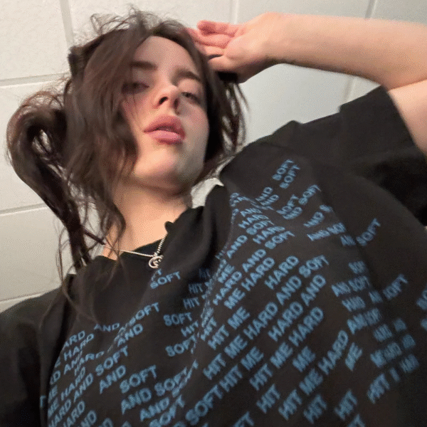 Hit Me Hard And Soft Repeat Black Tee - Image 2