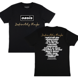 Oasis Definitely Maybe Tracklist T-Shirt
