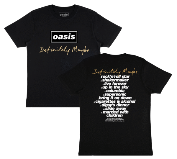 Oasis Definitely Maybe Tracklist T-Shirt